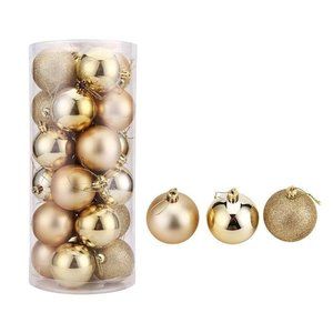Diona J Christmas Golden Tree Balls Bling Sparkle ORNAMENT WREATH 4cm De…